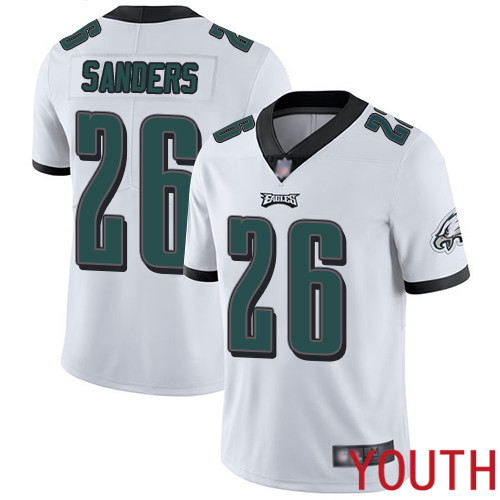 Youth Philadelphia Eagles #26 Miles Sanders White Vapor Untouchable NFL Jersey Limited Player Football